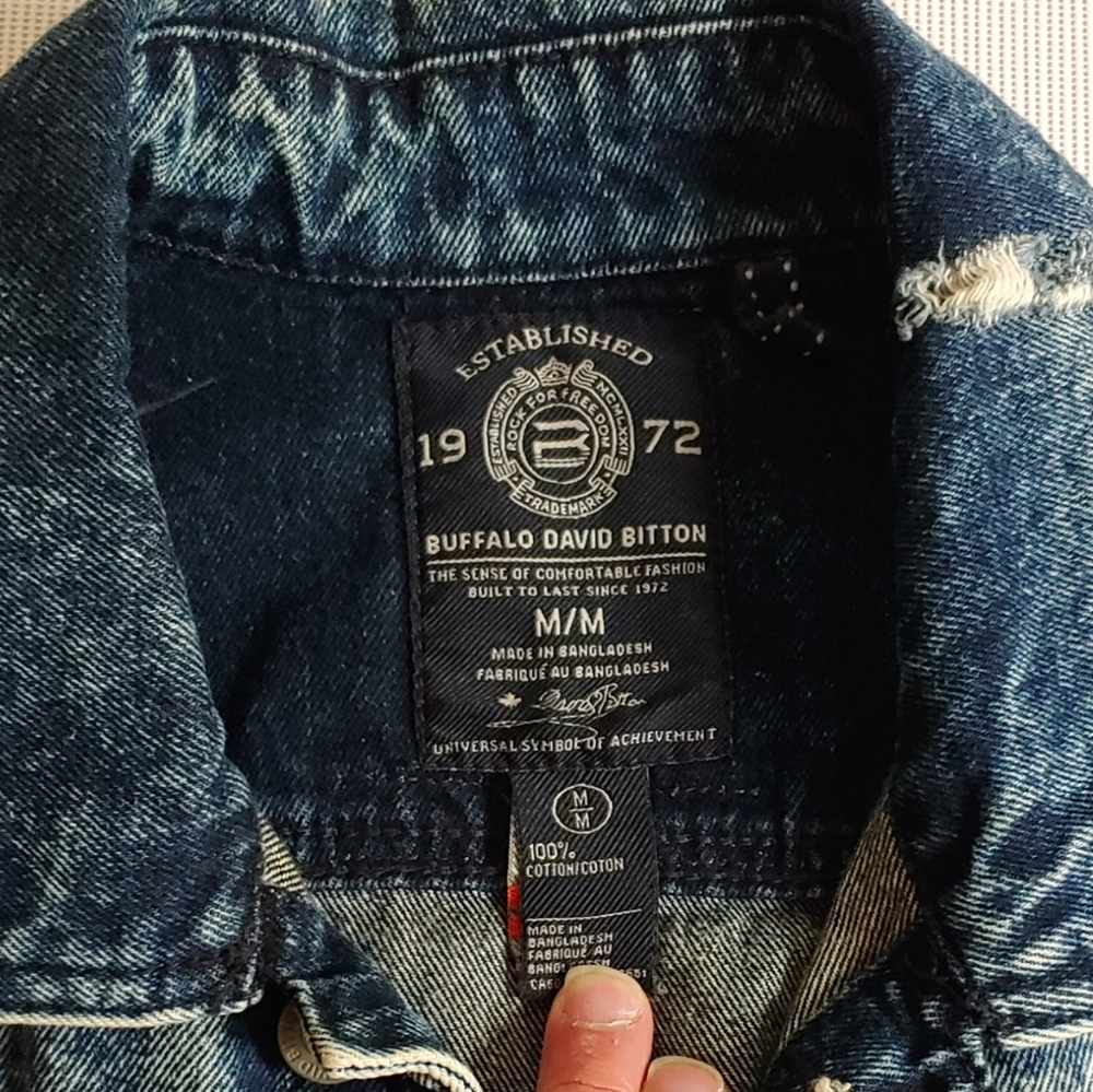 Blue Denim Distressed Jacket - Picture 3 of 5